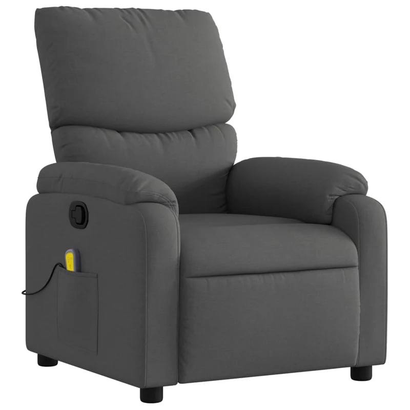 Fauteuil de relaxation TV fonction massage inclinable massage par vibrations par 6 points en tissu gris foncé DEC026955