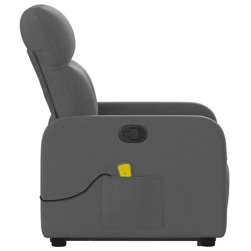 Fauteuil de relaxation TV fonction massage inclinable 6 points de massage en tissu gris foncé DEC026953