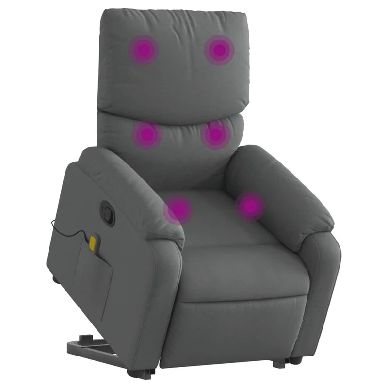 Fauteuil de relaxation TV fonction massage inclinable massage par vibrations par 6 points en tissu gris foncé tissu DEC026952