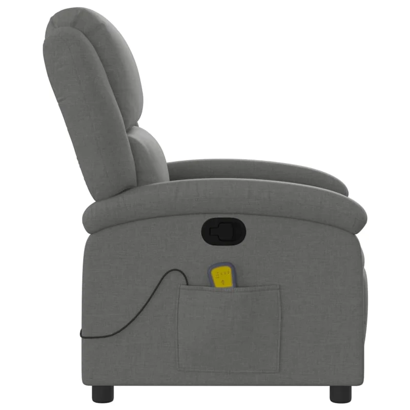 Fauteuil de relaxation TV fonction massage inclinable 6 points de massage en tissu gris foncé tissu DEC026942