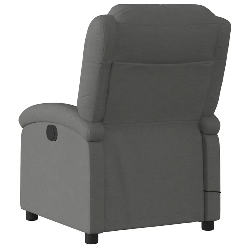 Fauteuil de relaxation TV fonction massage inclinable 6 points de massage en tissu gris foncé tissu DEC026942