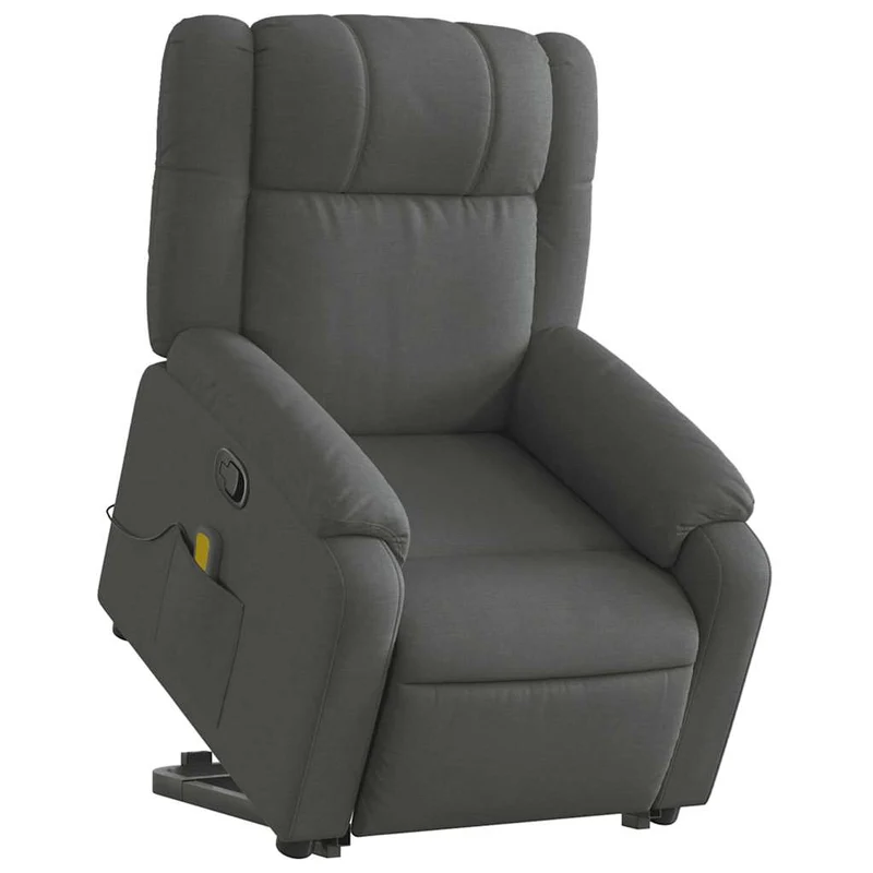 Fauteuil de relaxation TV fonction massage inclinable massage par vibrations par 6 points en tissu gris foncé DEC026937