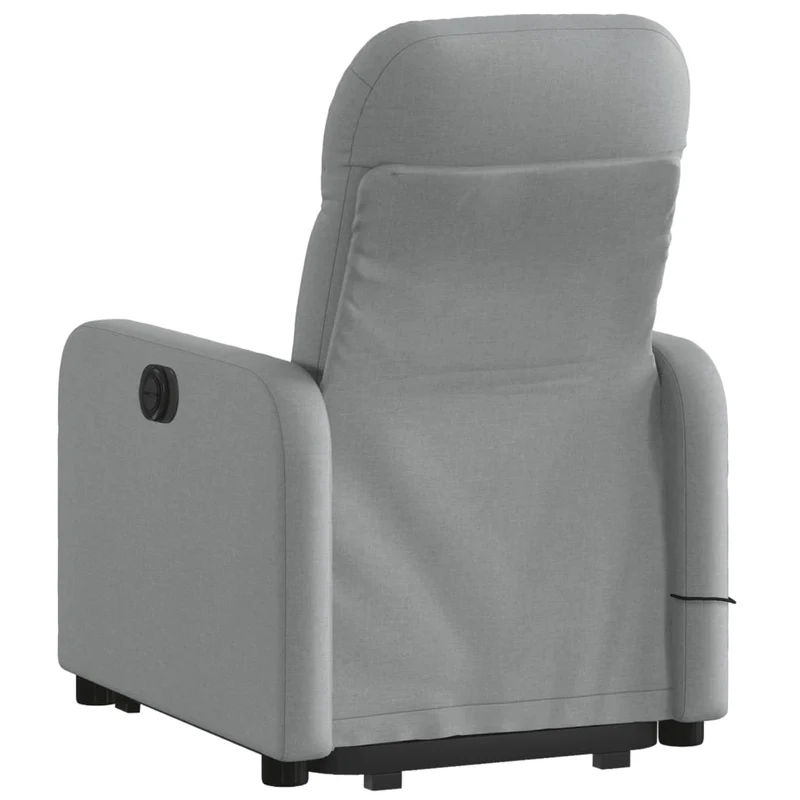 Fauteuil de relaxation TV fonction massage inclinable 6 points de massage en tissu gris clair tissu DEC026929