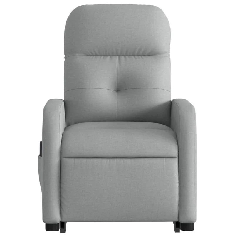 Fauteuil de relaxation TV fonction massage inclinable 6 points de massage en tissu gris clair tissu DEC026929
