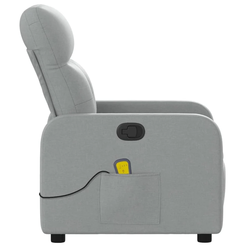 Fauteuil de relaxation TV fonction massage inclinable 6 points de massage en tissu gris clair DEC026922