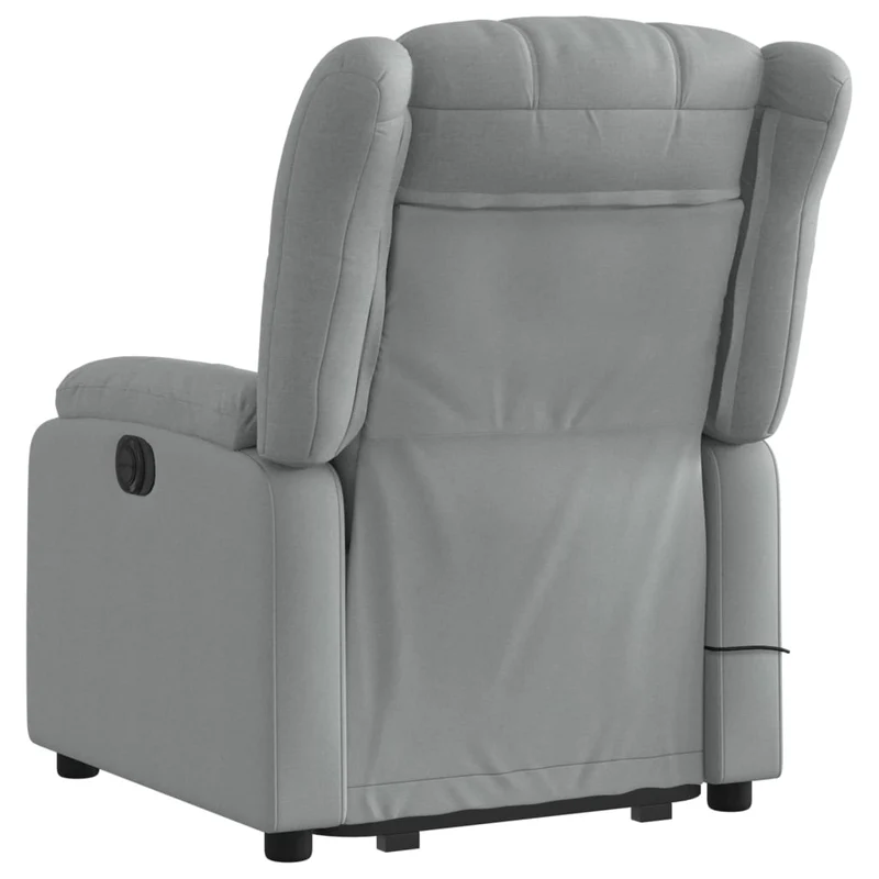 Fauteuil de relaxation TV fonction massage inclinable massage par vibrations par 6 points en tissu gris clair tissu DEC026920