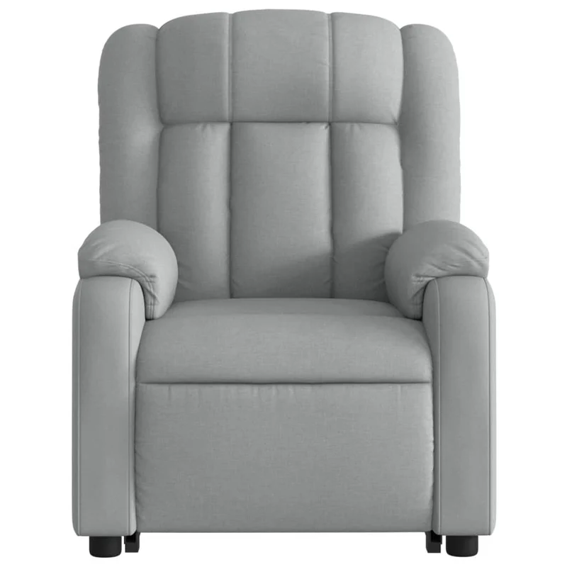Fauteuil de relaxation TV fonction massage inclinable massage par vibrations par 6 points en tissu gris clair tissu DEC026920
