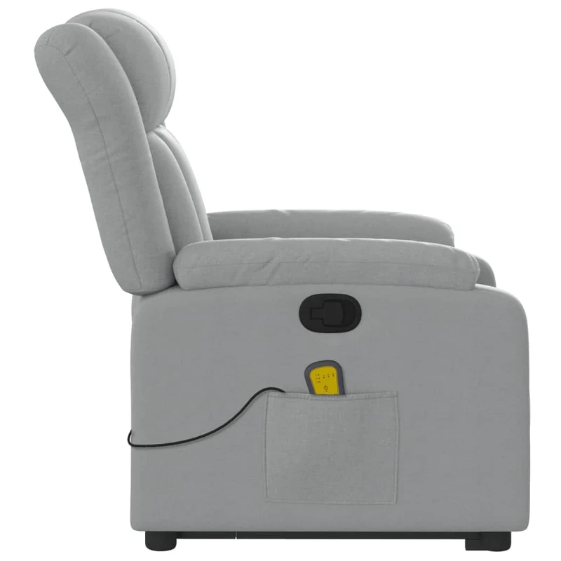 Fauteuil de relaxation TV fonction massage inclinable massage par vibrations par 6 points en tissu gris clair tissu DEC026920
