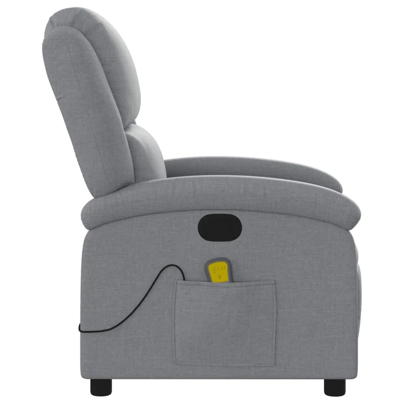 Fauteuil de relaxation TV fonction massage inclinable massage par vibrations par 6 points en tissu gris clair tissu EC026912