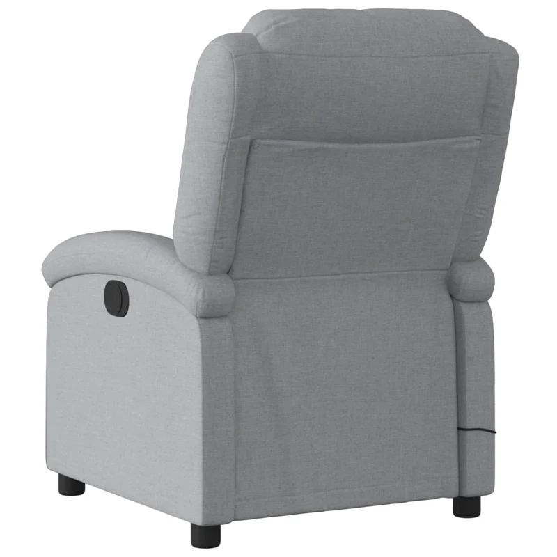 Fauteuil de relaxation TV fonction massage inclinable massage par vibrations par 6 points en tissu gris clair tissu EC026912