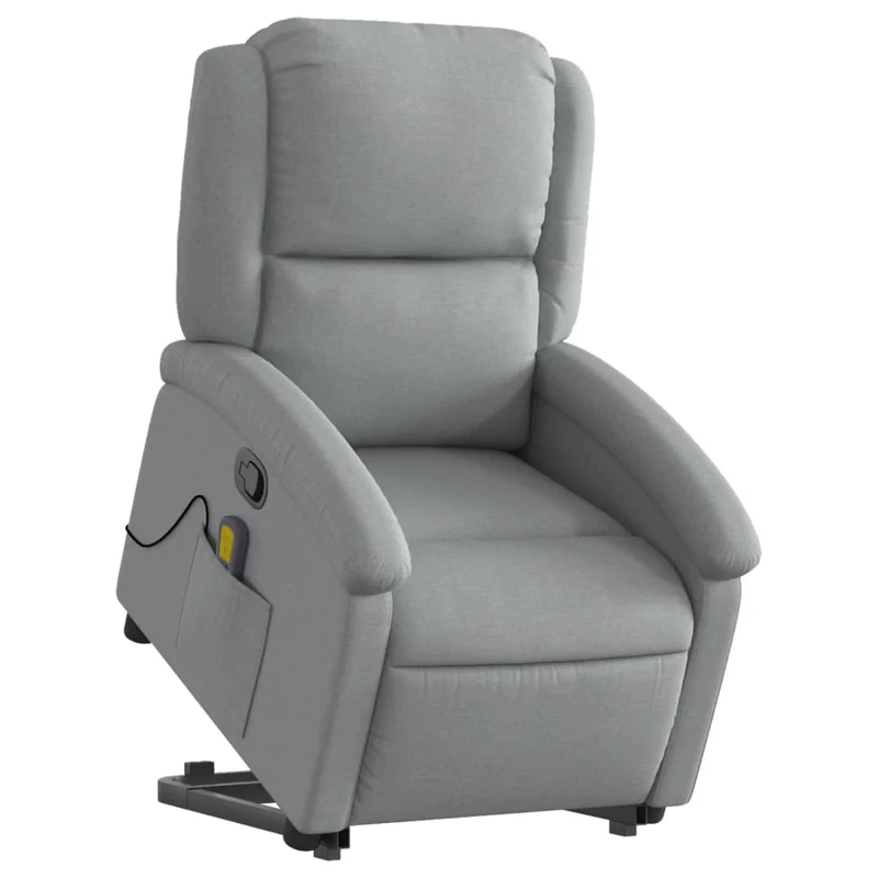 Fauteuil de relaxation TV fonction massage inclinable massage par vibrations par 6 points en tissu gris clair DEC026905