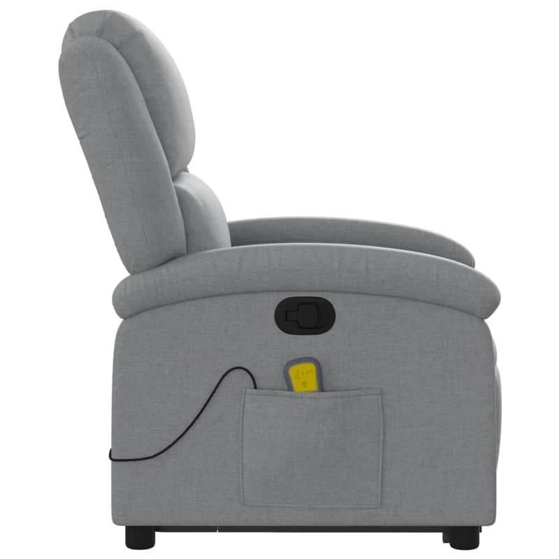 Fauteuil de relaxation TV fonction massage inclinable massage par vibrations par 6 points en tissu gris clair DEC026905