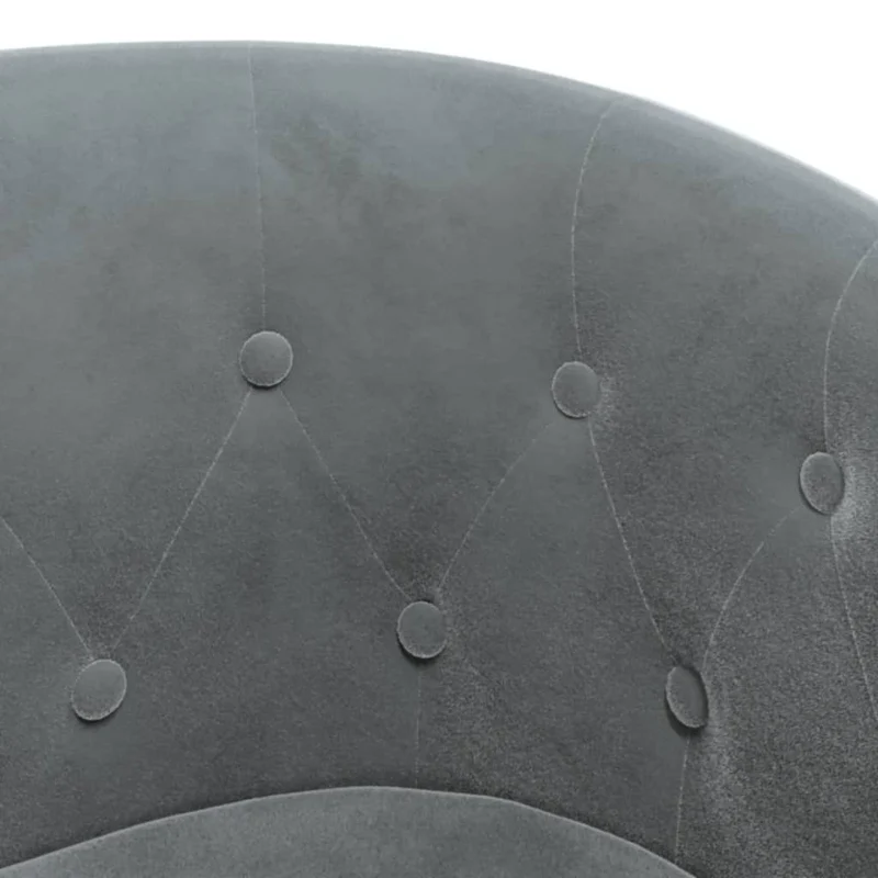 Fauteuil lounge design moderne avec repose-pied en velours gris foncé capitonné dossier arrondi DEC026835
