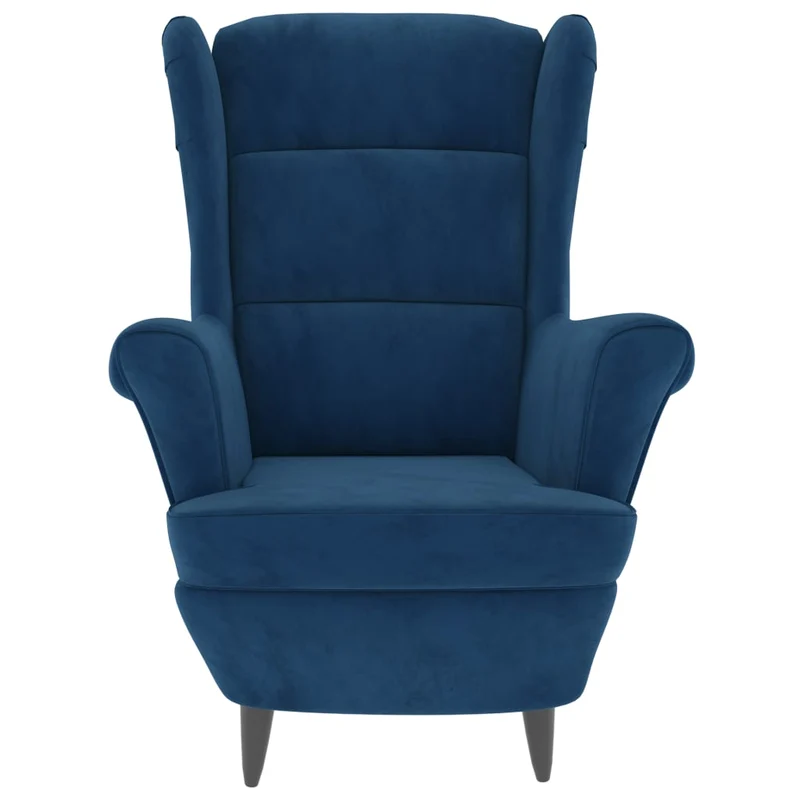 Fauteuil lounge fauteuil de salon chambre confortable avec accoudoirs en velours bleu DEC026857