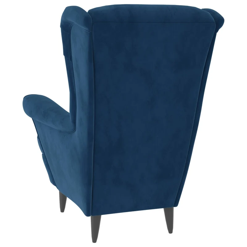 Fauteuil lounge fauteuil de salon chambre confortable avec accoudoirs en velours bleu DEC026857
