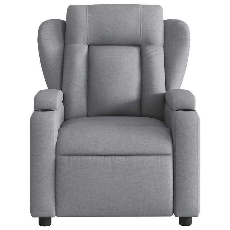 Fauteuil de relaxation TV fonction massage inclinable électrique en tissu gris clair DEC027163