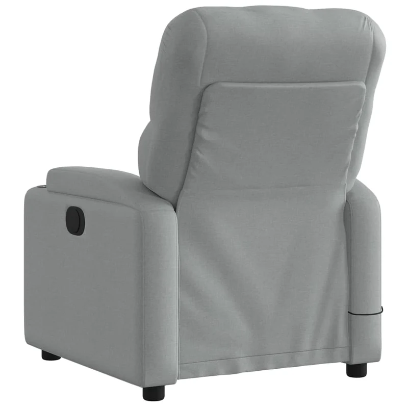 Fauteuil de relaxation TV fonction massage inclinable électrique en tissu gris clair DEC027158