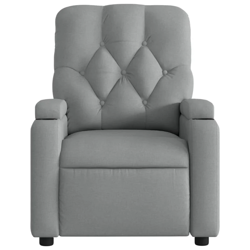 Fauteuil de relaxation TV fonction massage inclinable électrique en tissu gris clair DEC027158