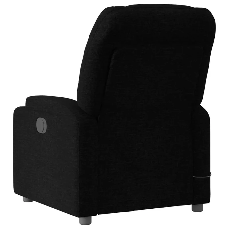 Fauteuil de relaxation TV fonction massage inclinable électrique 6 points de massage en tissu noir DEC027234