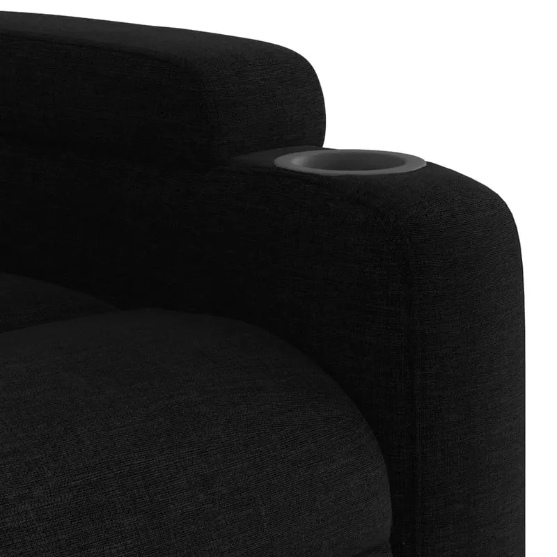Fauteuil de relaxation TV fonction massage inclinable électrique 6 points de massage en tissu noir DEC027234