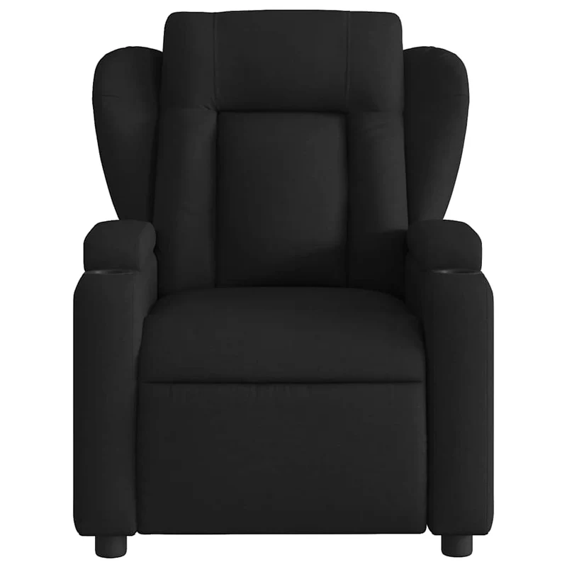 Fauteuil de relaxation TV fonction massage inclinable électrique 6 points de massage en tissu noir DEC027223