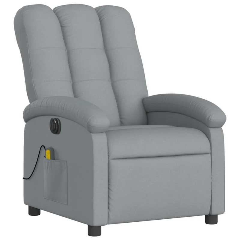 Fauteuil de relaxation TV fonction massage inclinable électrique en tissu gris clair DEC027166