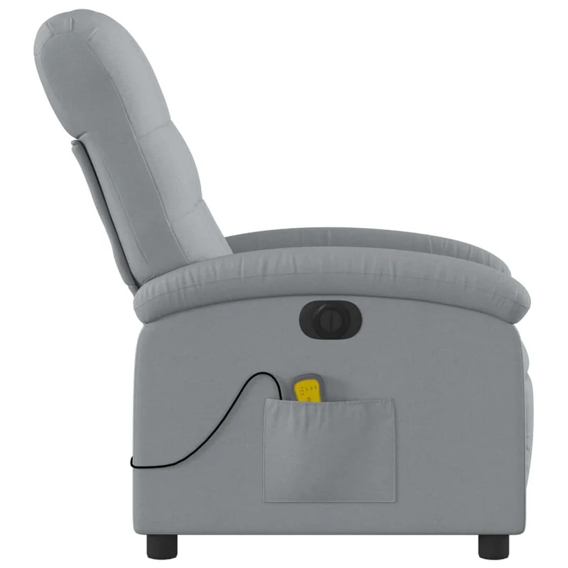 Fauteuil de relaxation TV fonction massage inclinable électrique en tissu gris clair DEC027166