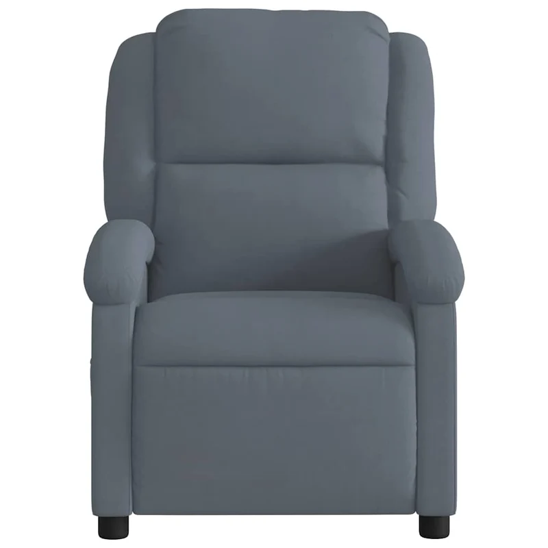 Fauteuil de relaxation TV fonction massage inclinable 6 points de massage en tissu velours gris foncé DEC026965