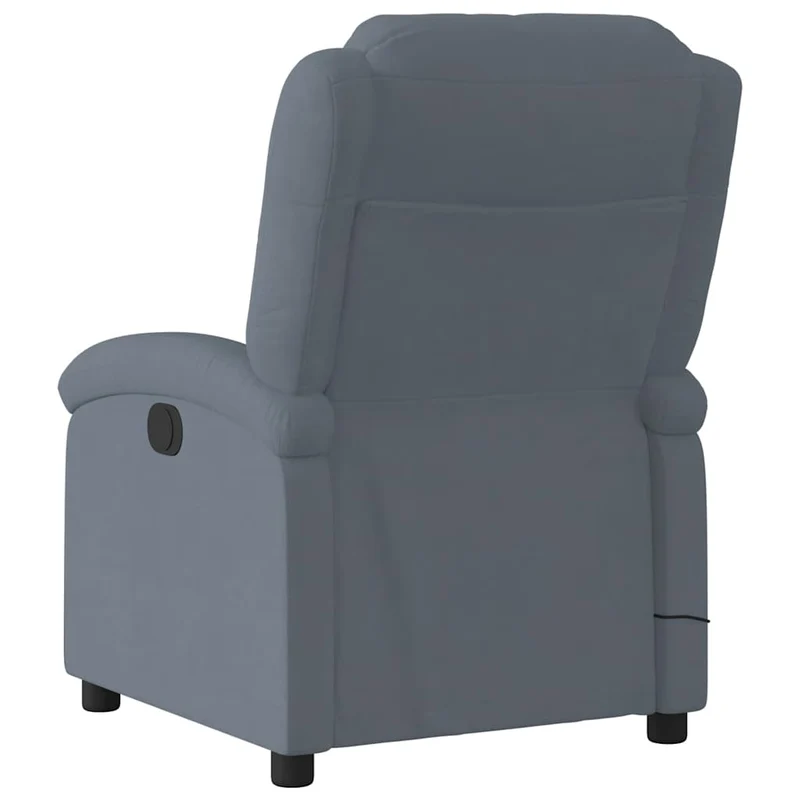 Fauteuil de relaxation TV fonction massage inclinable 6 points de massage en tissu velours gris foncé DEC026965