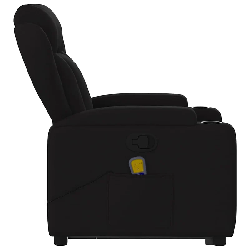 Fauteuil de relaxation TV fonction massage inclinable levage électrique en tissu noir DEC027064