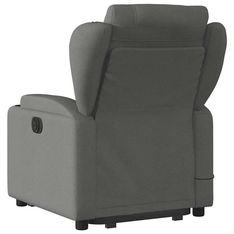 Fauteuil de relaxation TV fonction massage inclinable et levage électrique en tissu gris foncé DEC026959
