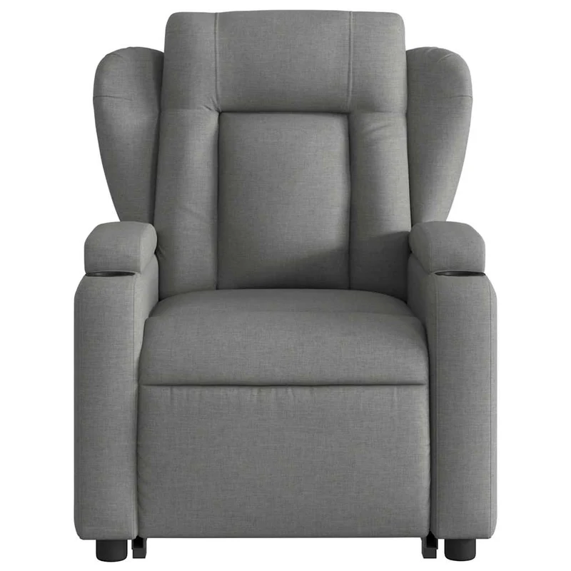 Fauteuil de relaxation TV fonction massage inclinable et levage électrique en tissu gris foncé DEC026959