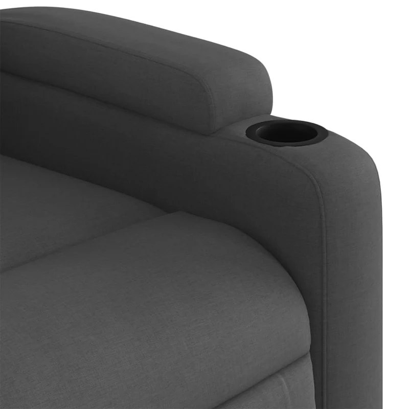 Fauteuil de relaxation TV fonction massage 6 points de massage inclinable en tissu gris foncé DEC026956