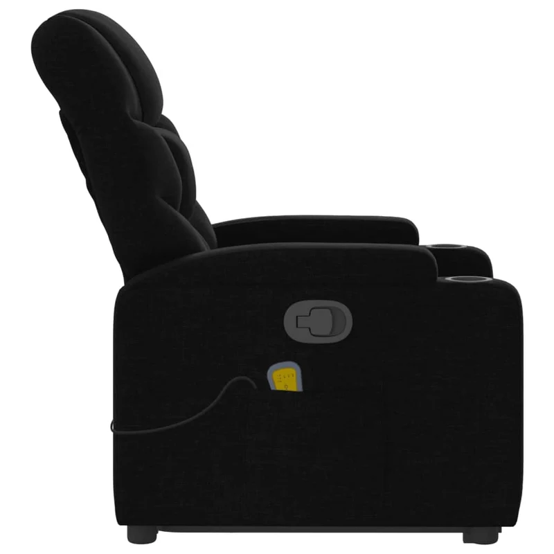 Fauteuil de relaxation TV fonction massage inclinable levage électrique en tissu noir DEC027054