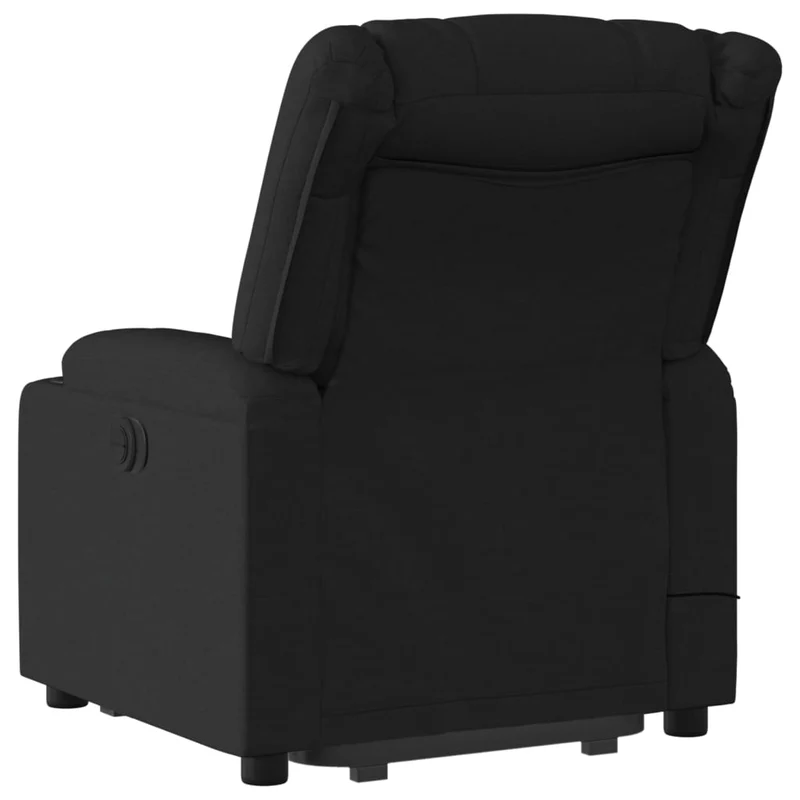 Fauteuil de relaxation TV fonction massage inclinable 6 points de massage en tissu noir DEC027050
