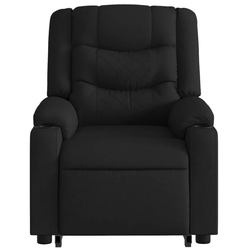 Fauteuil de relaxation TV fonction massage inclinable 6 points de massage en tissu noir DEC027050