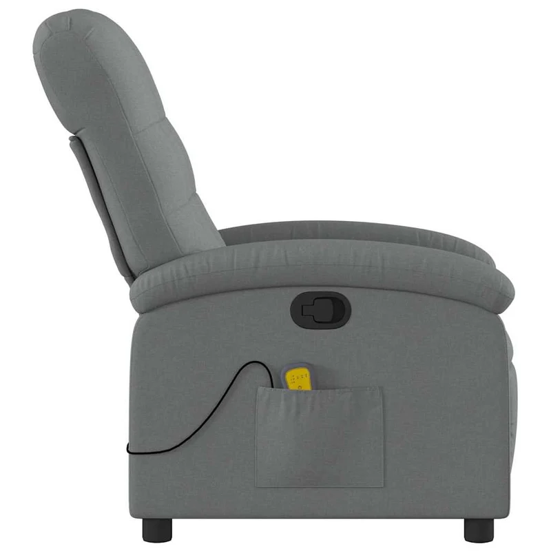 Fauteuil de relaxation TV fonction massage 6 points de massage inclinable en tissu gris foncé DEC026948