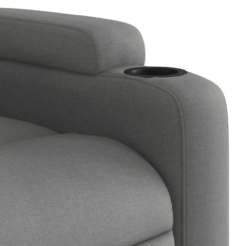 Fauteuil de relaxation TV fonction massage inclinable en tissu gris foncé DEC026943