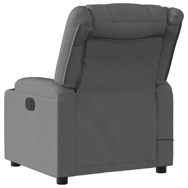 Fauteuil de relaxation TV fonction massage 6 points de massage inclinable en tissu gris foncé DEC026940