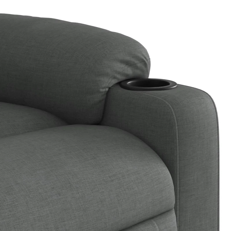 Fauteuil de relaxation TV fonction massage 6 points de massage inclinable en tissu gris foncé DEC026940
