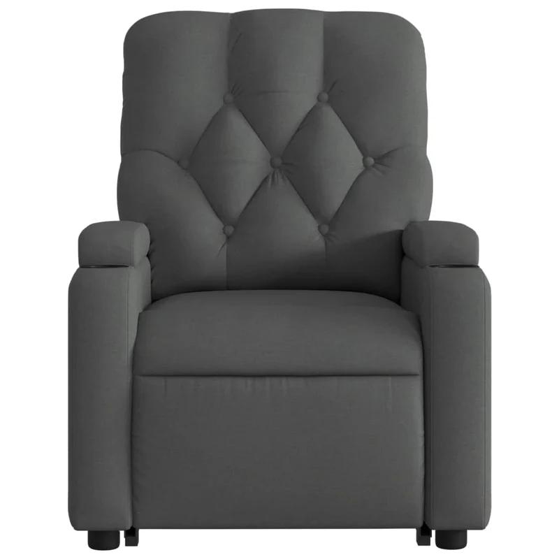 Fauteuil de relaxation TV fonction massage inclinable levage électrique en tissu gris foncé DEC026938