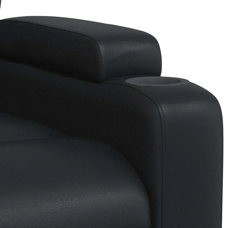 Fauteuil de relaxation TV fonction massage inclinable 6 points de massage en PVC noir DEC027030