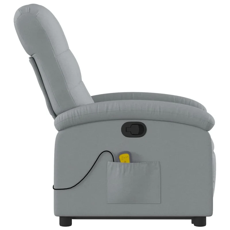 Fauteuil de relaxation TV fonction massage inclinable levage électrique en tissu gris clair DEC026926