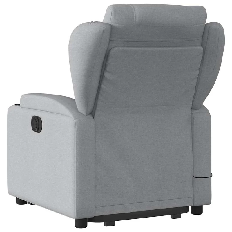 Fauteuil de relaxation TV fonction massage 6 points de massage inclinable en tissu gris clair DEC026918