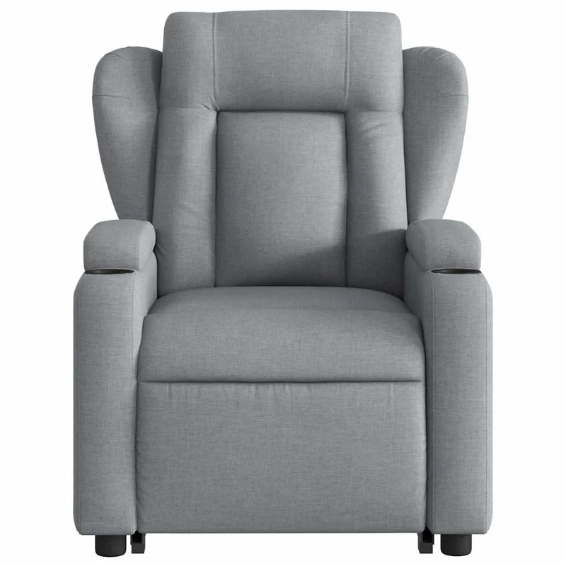 Fauteuil de relaxation TV fonction massage 6 points de massage inclinable en tissu gris clair DEC026918