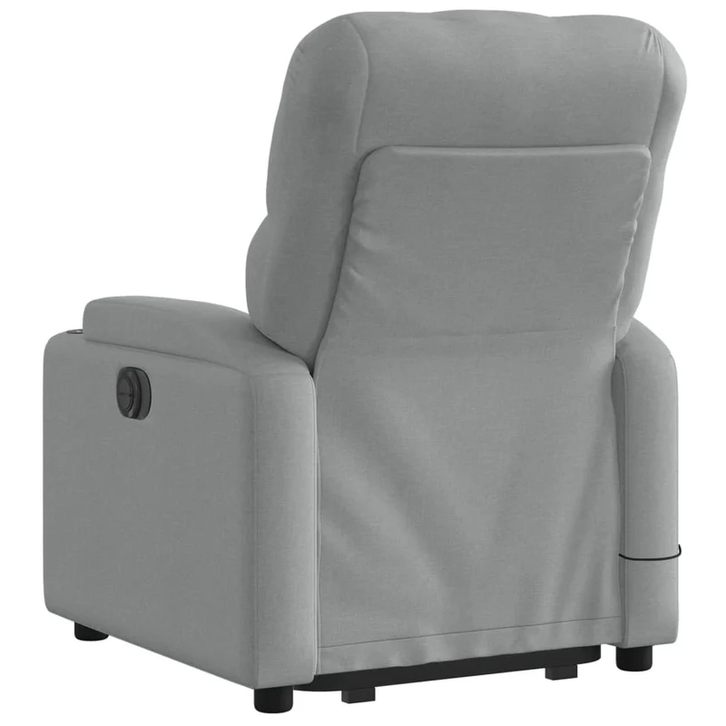 Fauteuil de relaxation TV fonction massage inclinable levage électrique en tissu gris clair DEC026911
