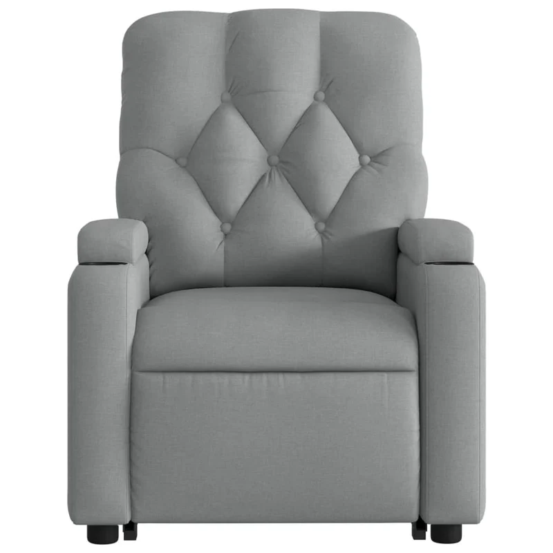 Fauteuil de relaxation TV fonction massage inclinable levage électrique en tissu gris clair DEC026911