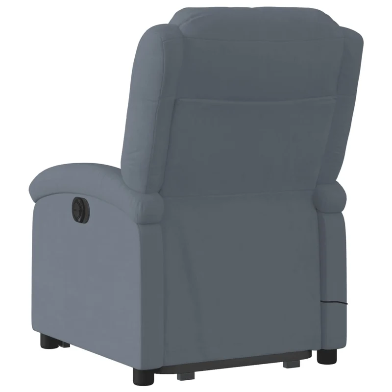 Fauteuil de relaxation TV fonction massage inclinable levage électrique en velours gris foncé DEC026968