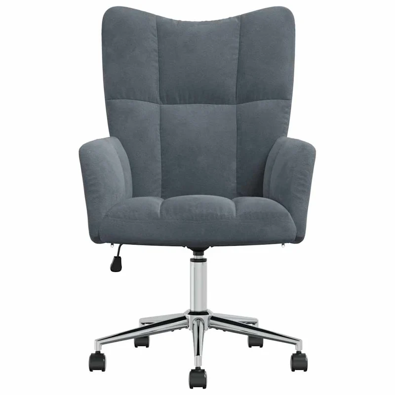 Fauteuil lounge chaise de canapé sur roulettes hauteur réglable design moderne en velours gris foncé DEC026703
