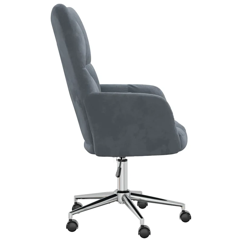 Fauteuil lounge chaise de canapé sur roulettes hauteur réglable design moderne en velours gris foncé DEC026703